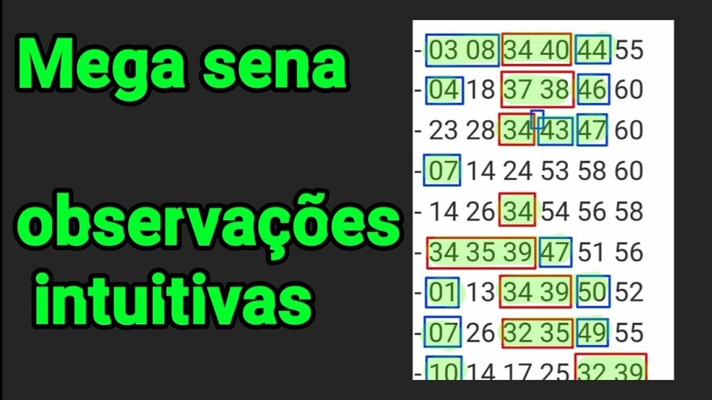 Mega sena : observações intuitivas e algumas dicas interessantes